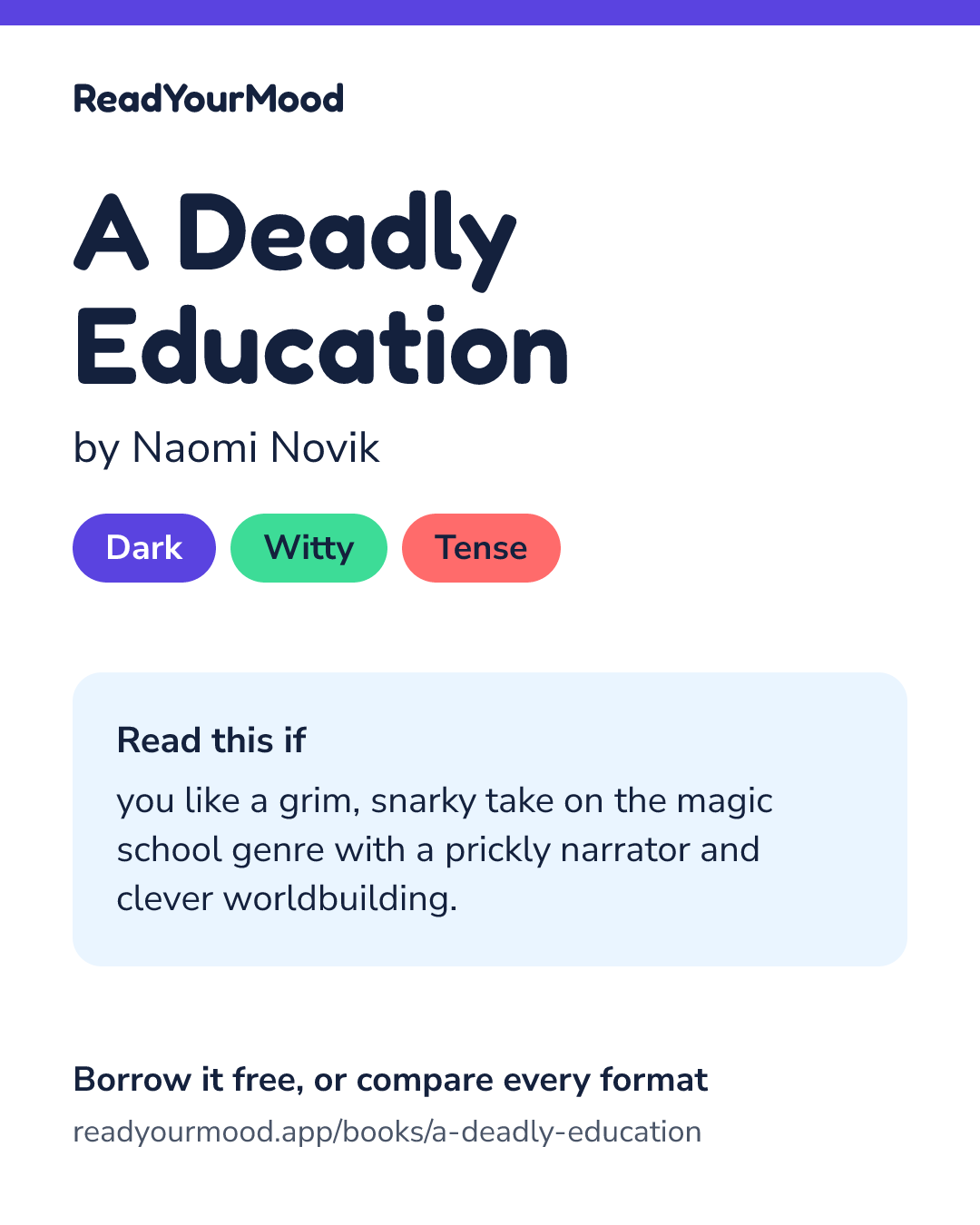 Share card for A Deadly Education