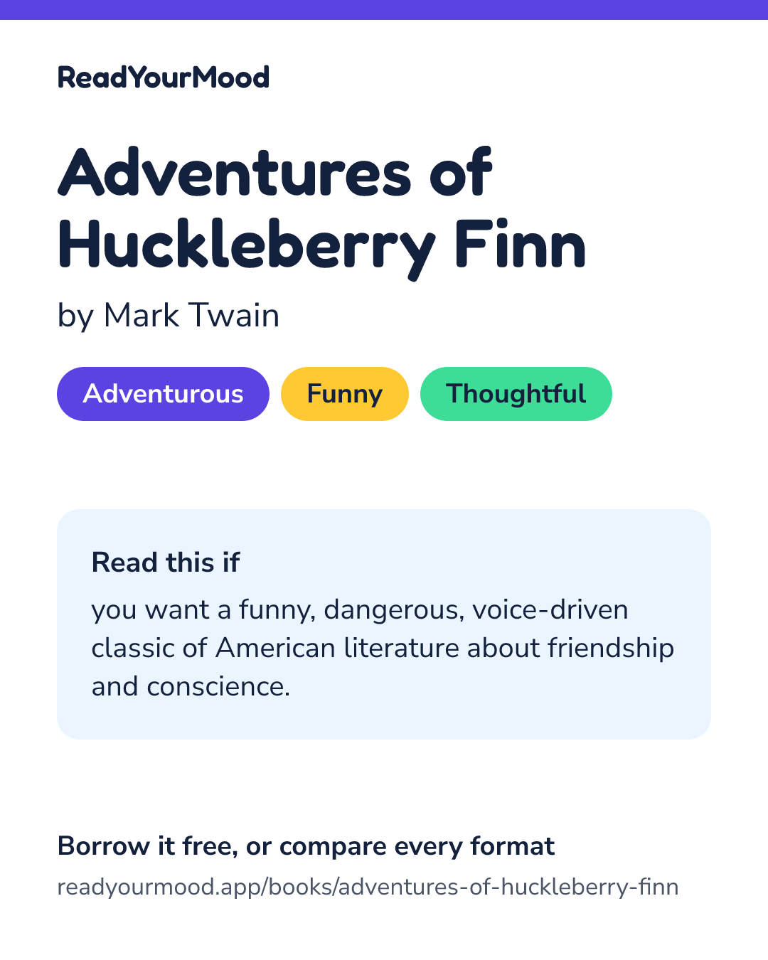 Share card for Adventures of Huckleberry Finn
