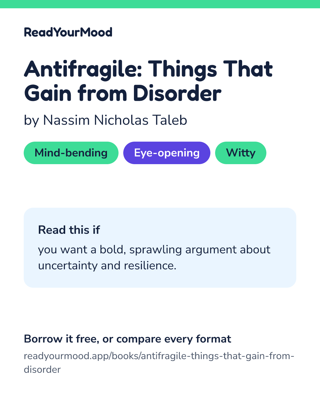 Share card for Antifragile: Things That Gain from Disorder
