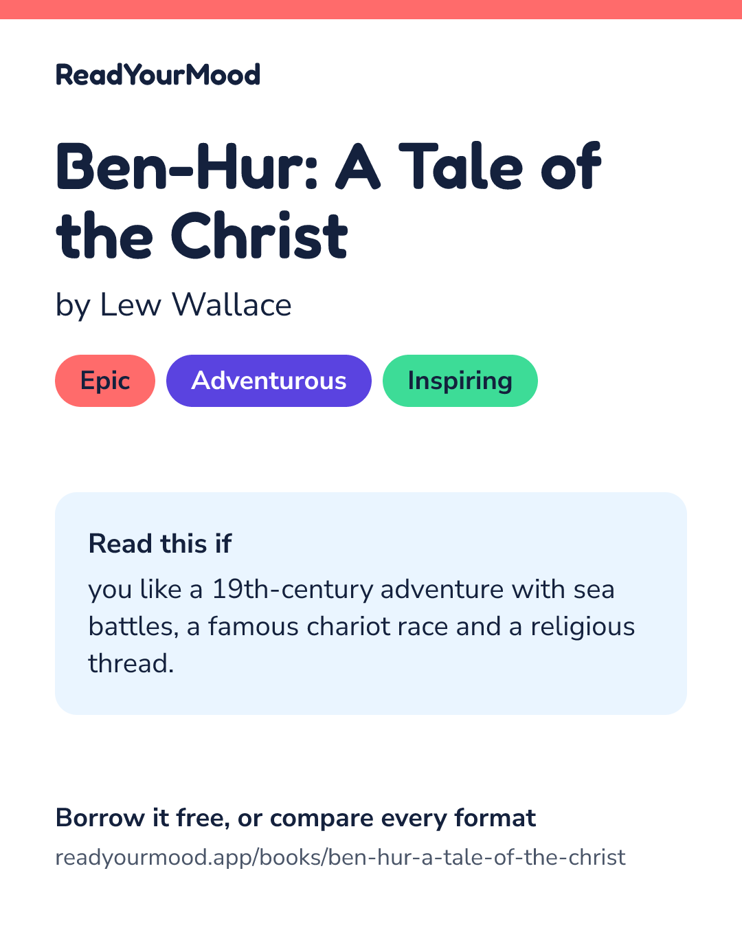 Share card for Ben-Hur: A Tale of the Christ