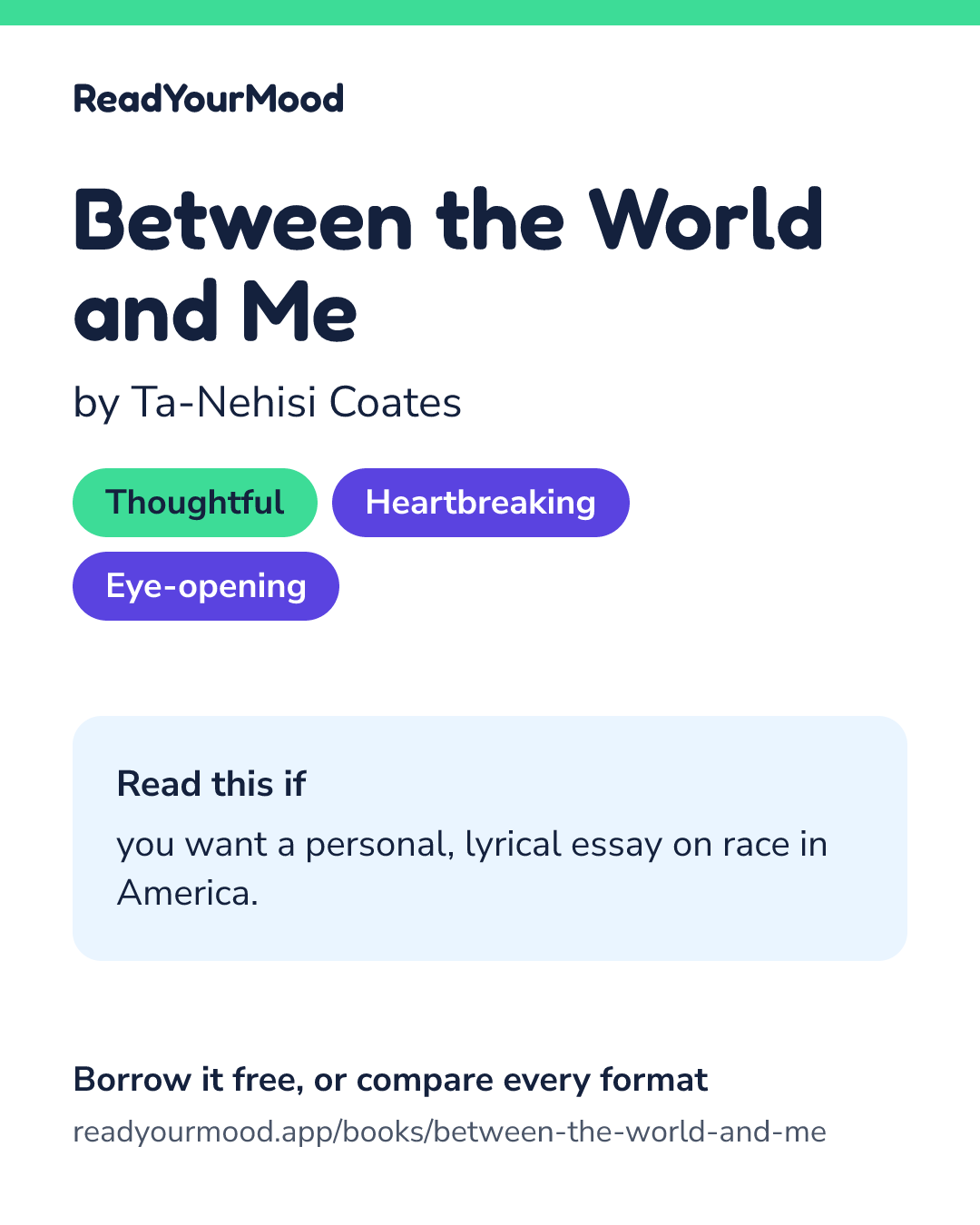 Share card for Between the World and Me