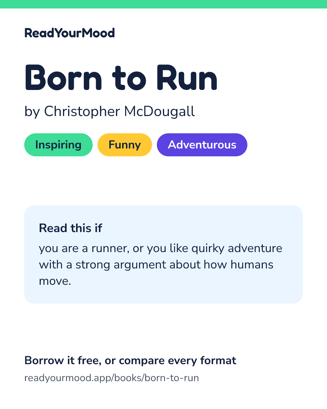Share card for Born to Run