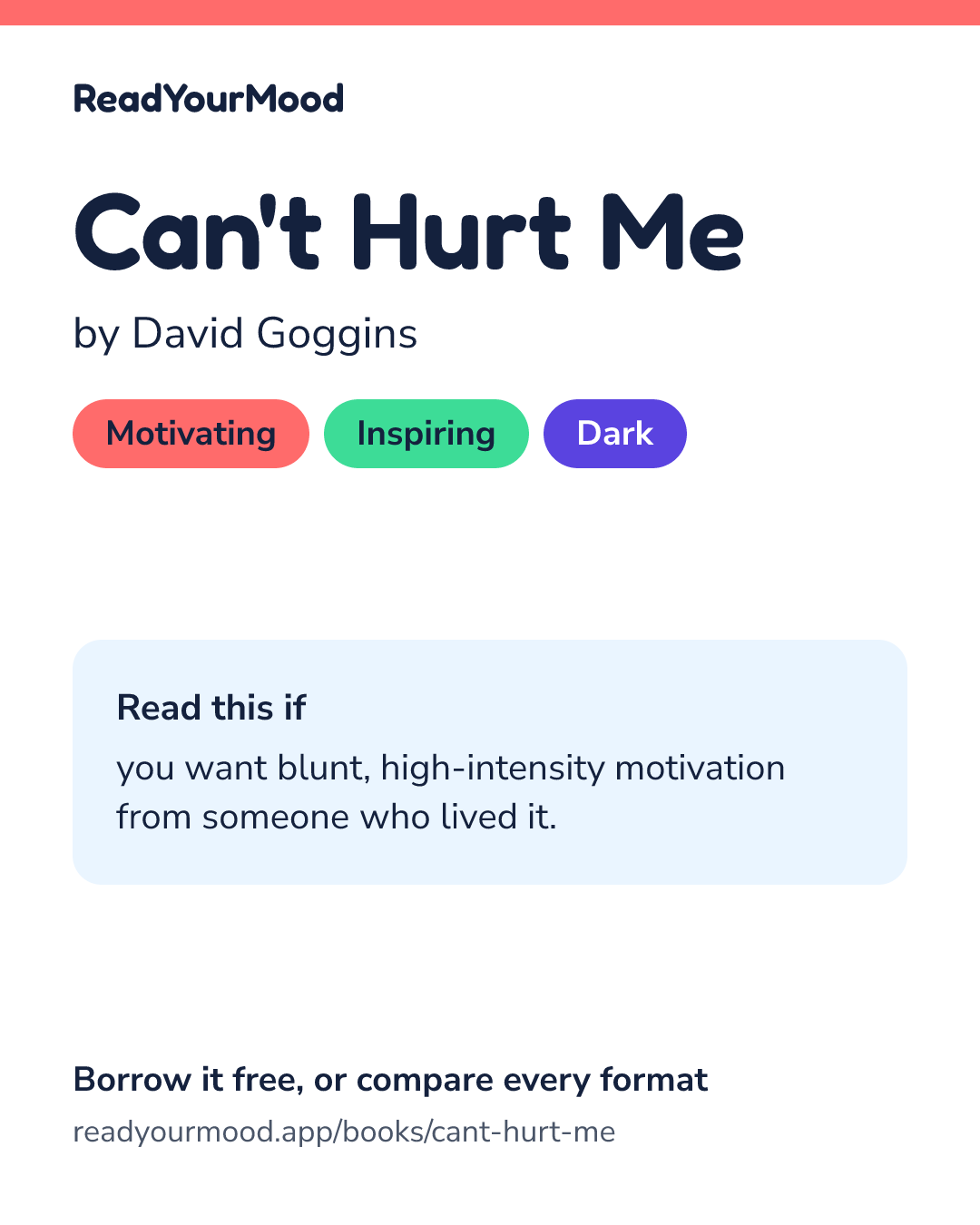 Share card for Can't Hurt Me