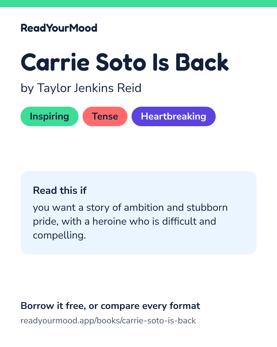 Share card for Carrie Soto Is Back