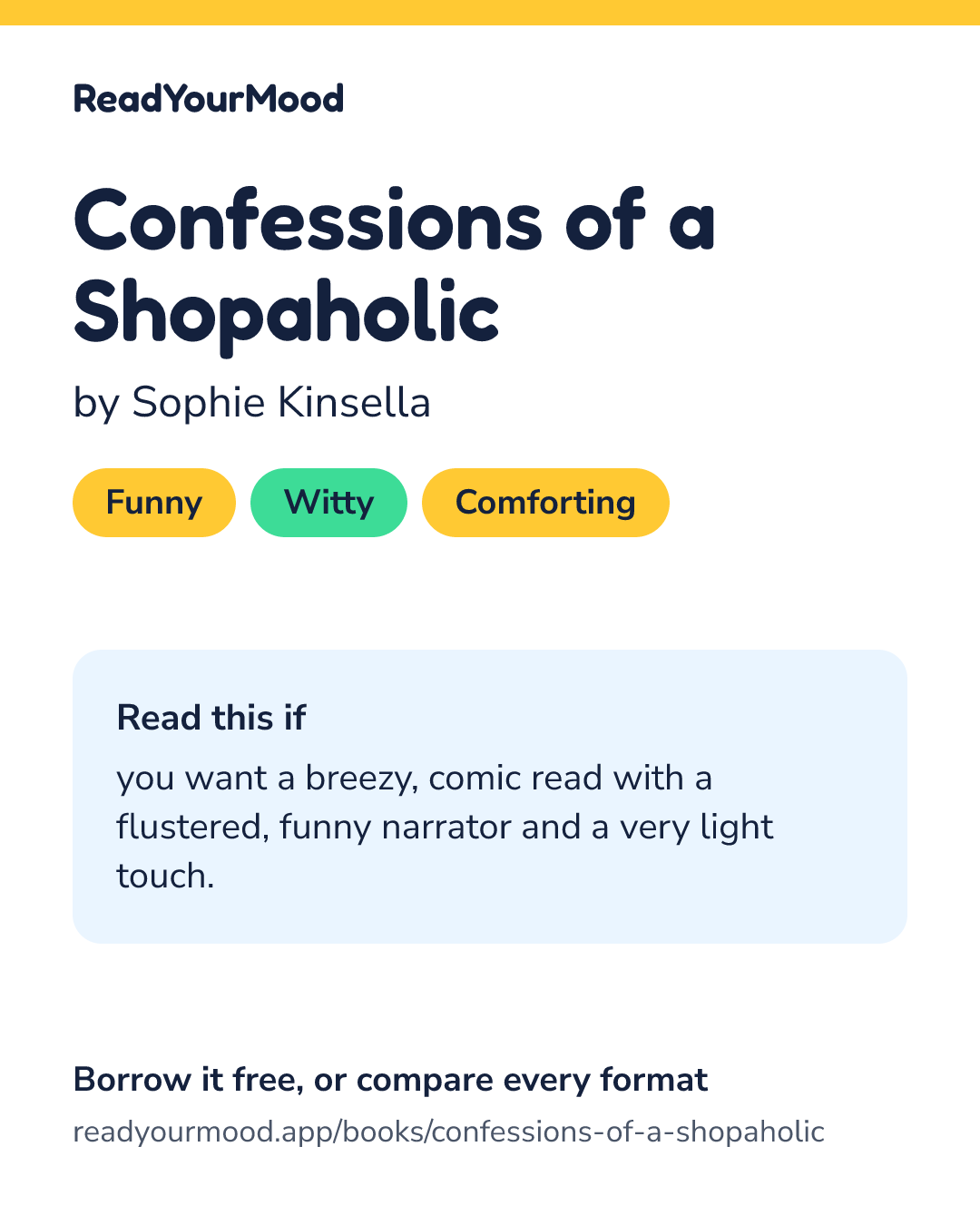 Share card for Confessions of a Shopaholic