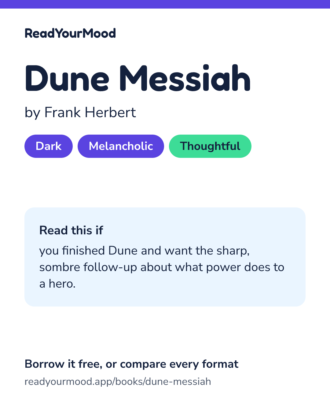 Share card for Dune Messiah