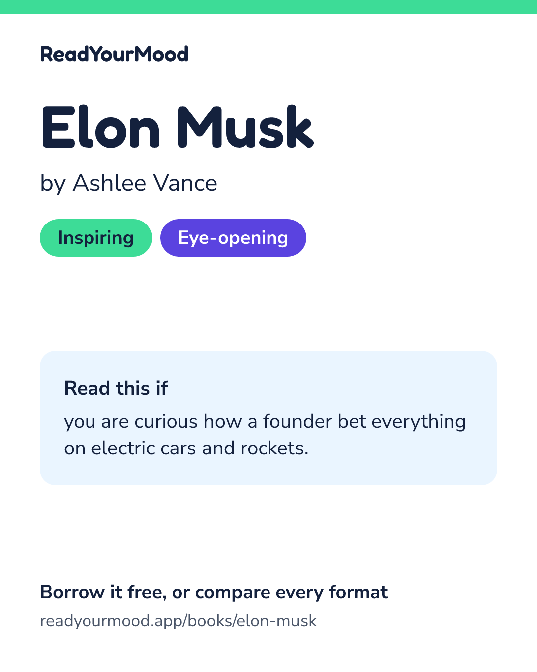 Share card for Elon Musk