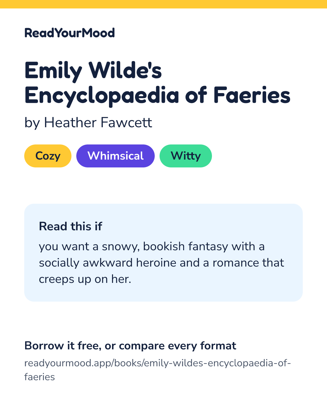Share card for Emily Wilde's Encyclopaedia of Faeries