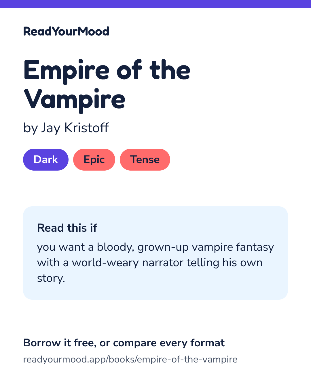 Share card for Empire of the Vampire