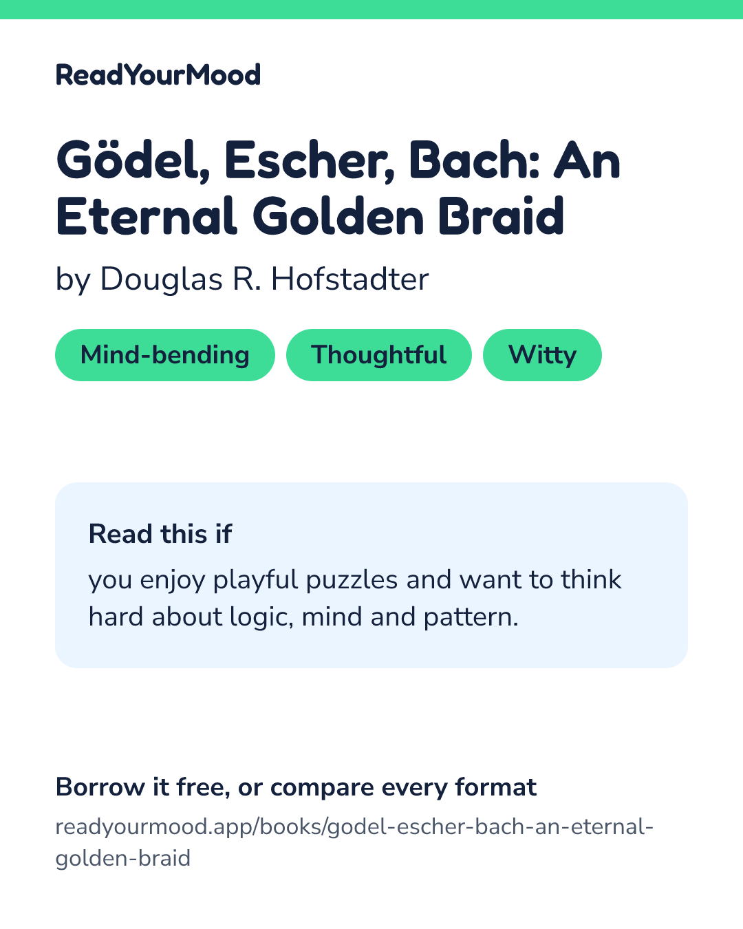 Share card for Gödel, Escher, Bach: An Eternal Golden Braid