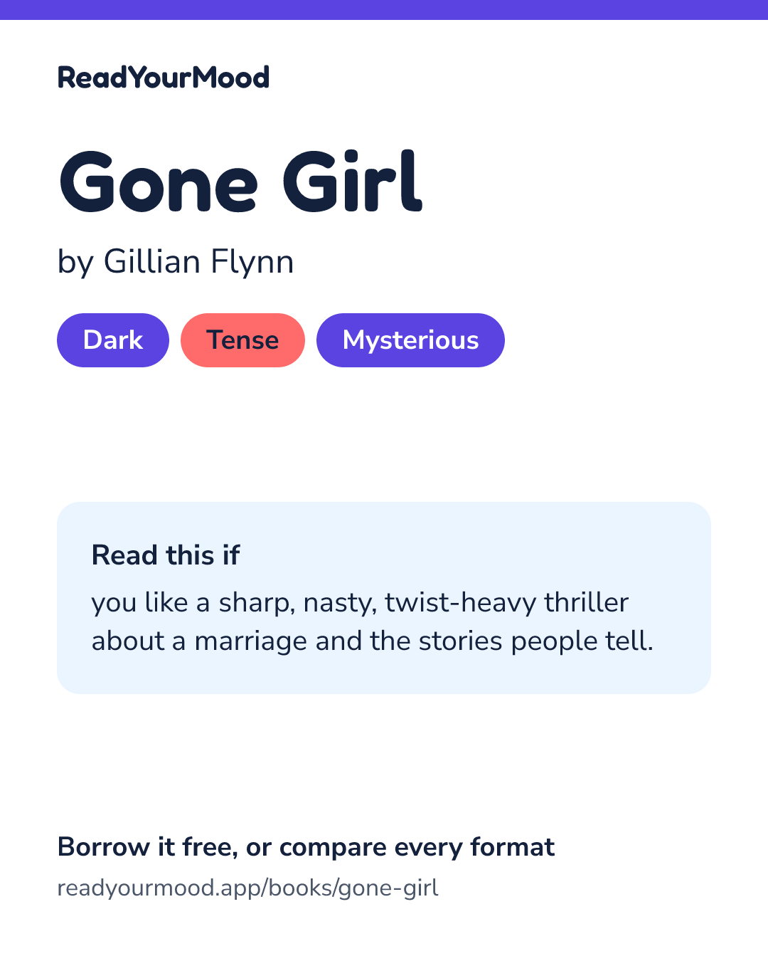 Share card for Gone Girl