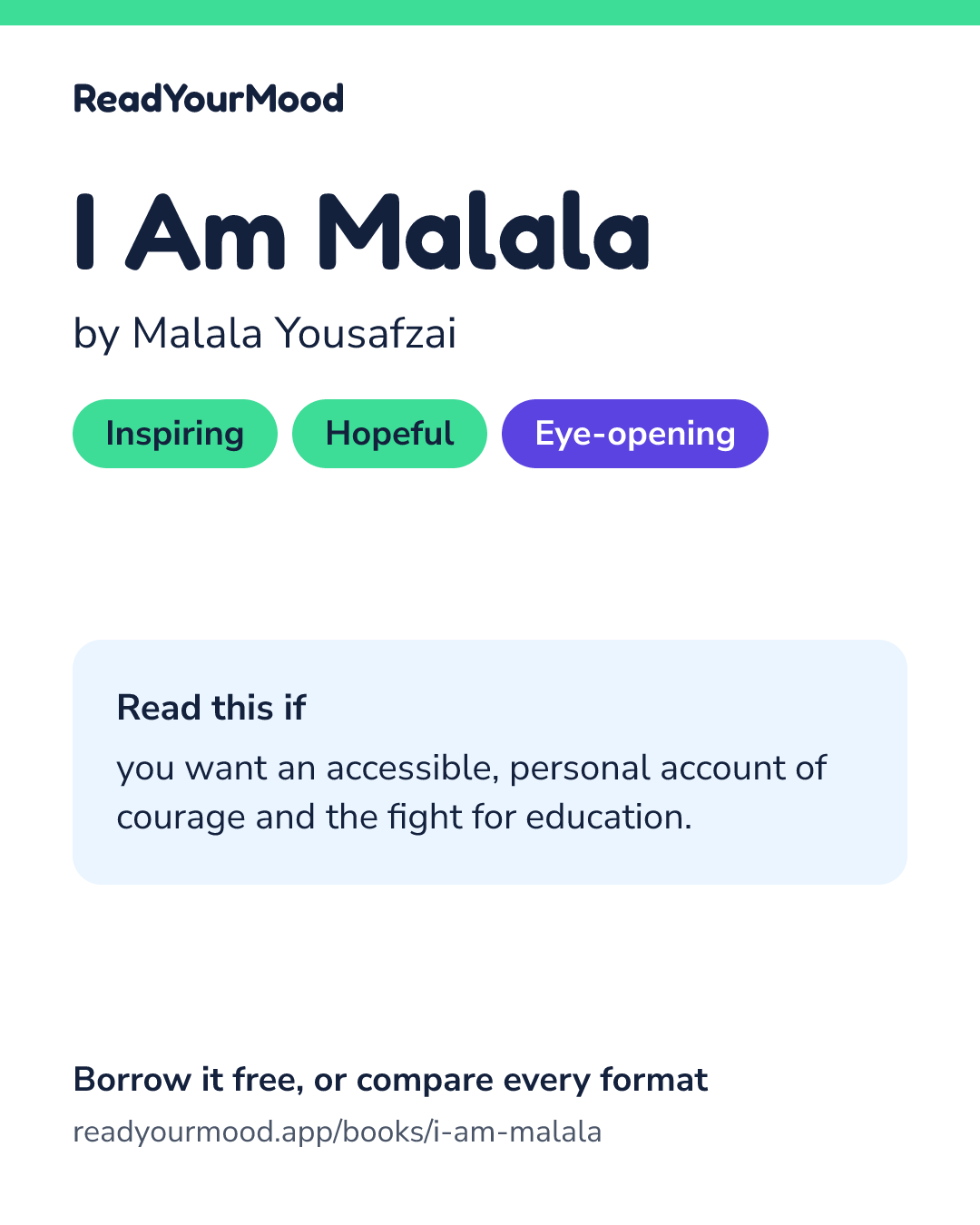 Share card for I Am Malala