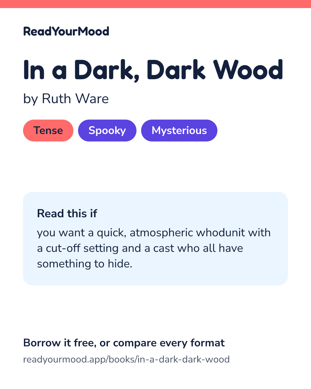 Share card for In a Dark, Dark Wood