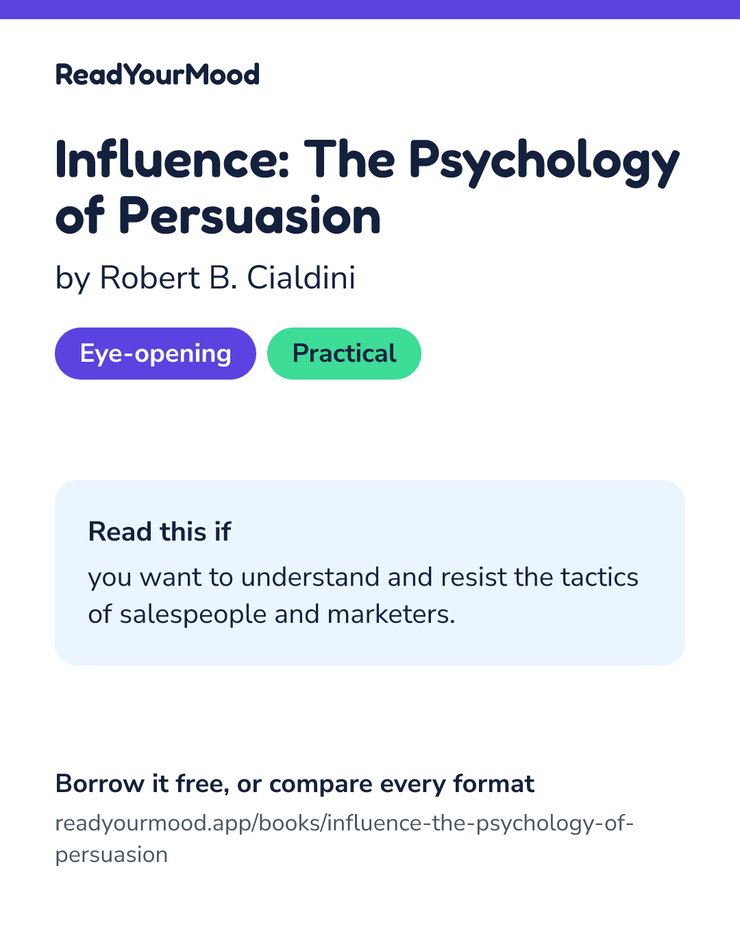Share card for Influence: The Psychology of Persuasion