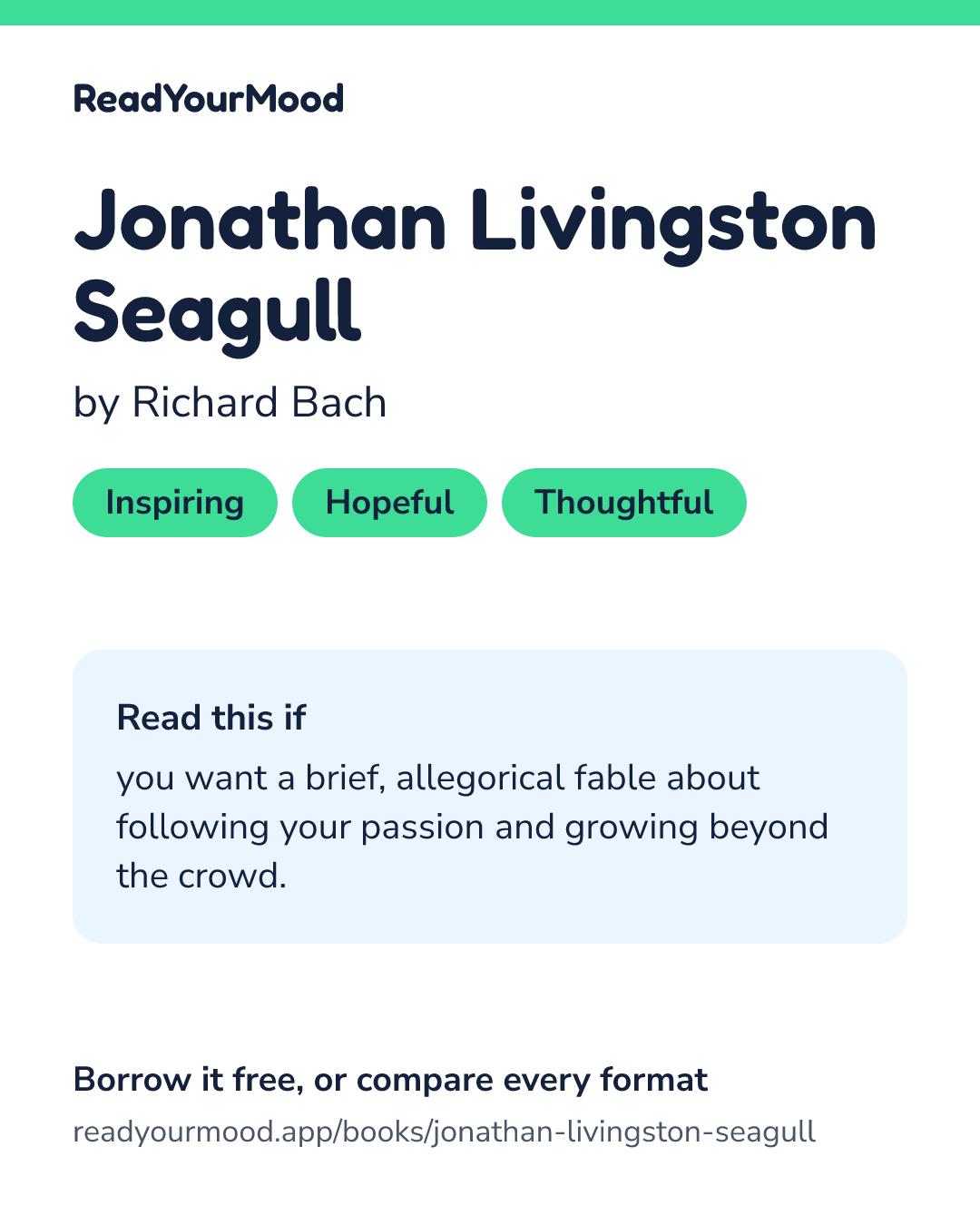 Share card for Jonathan Livingston Seagull