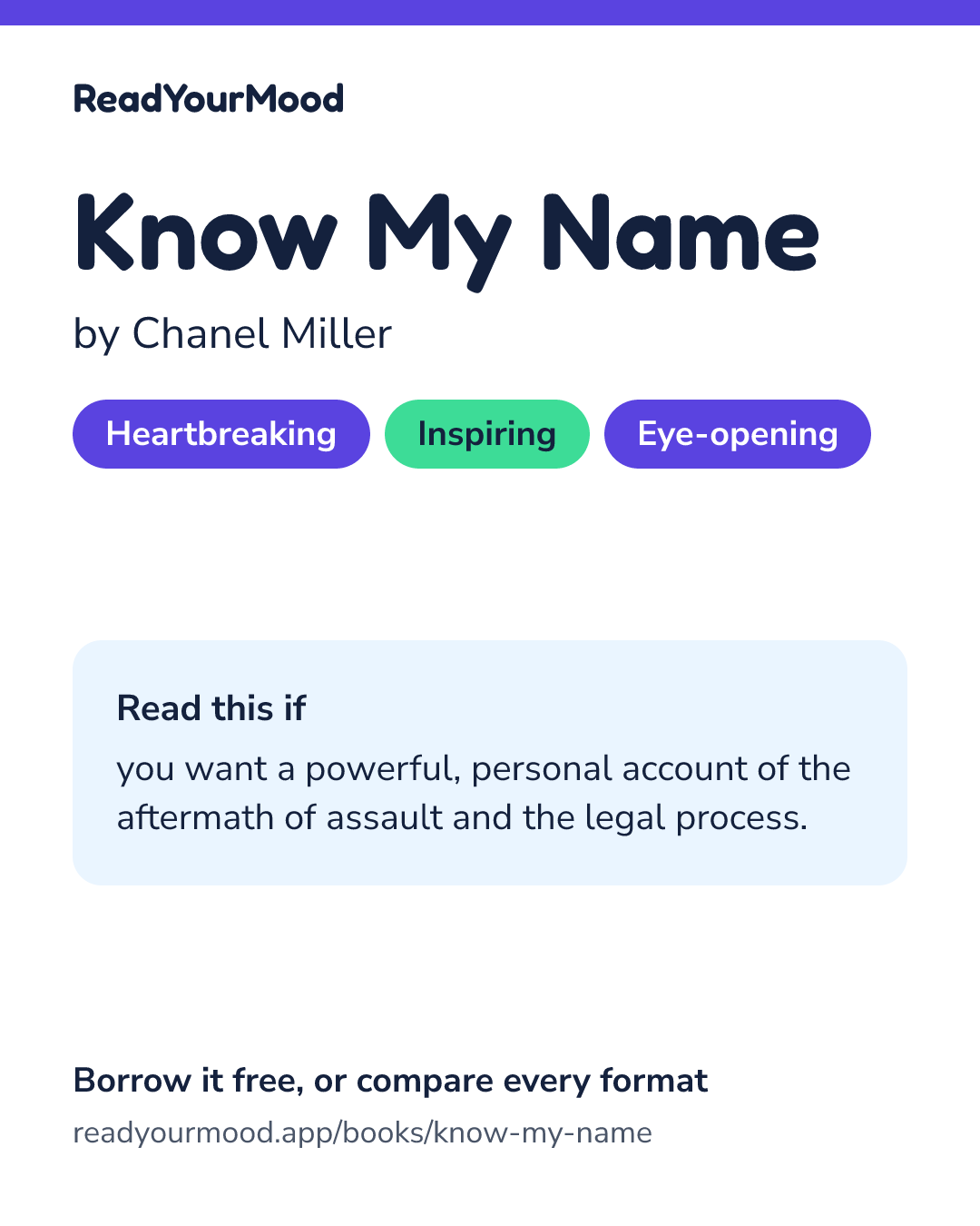 Share card for Know My Name