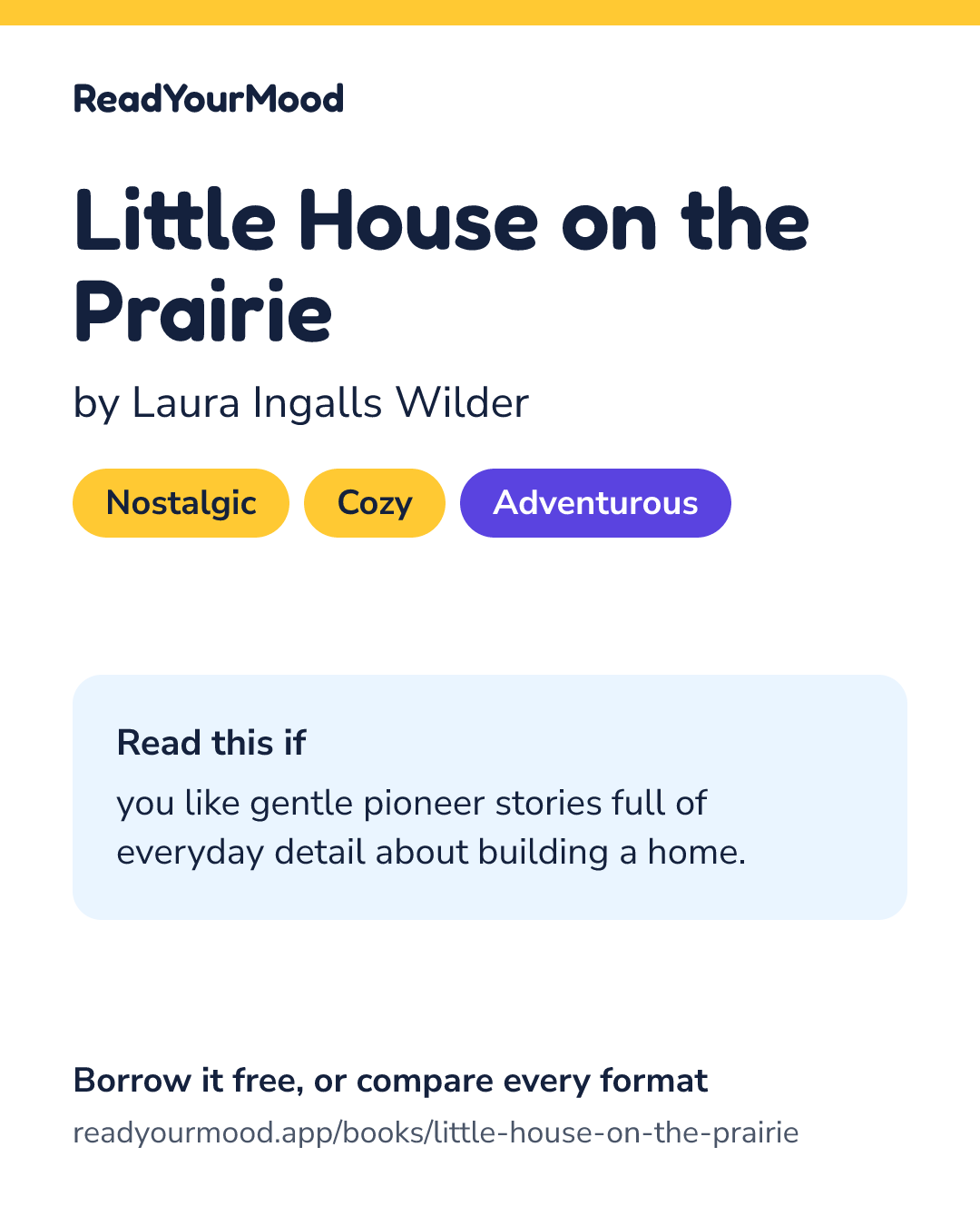 Share card for Little House on the Prairie