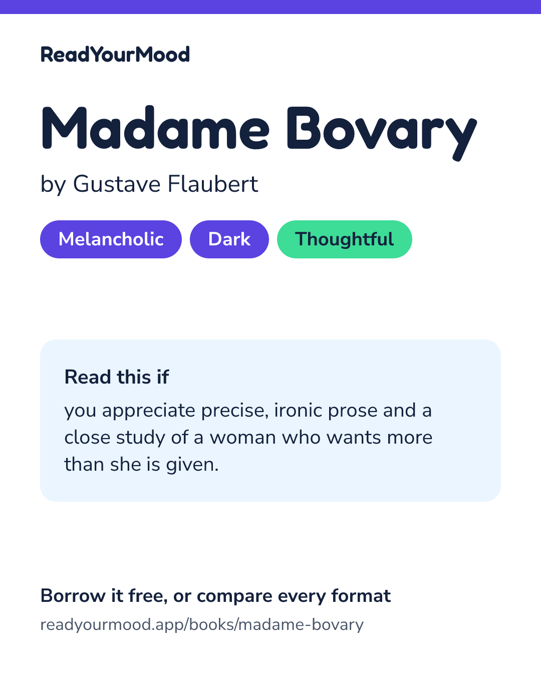 Share card for Madame Bovary