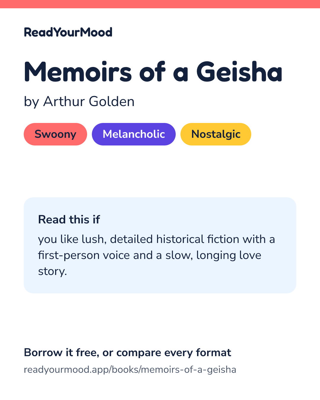 Share card for Memoirs of a Geisha