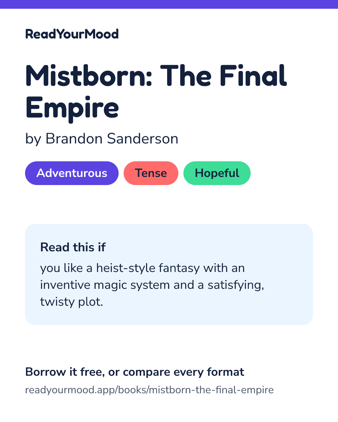Share card for Mistborn: The Final Empire