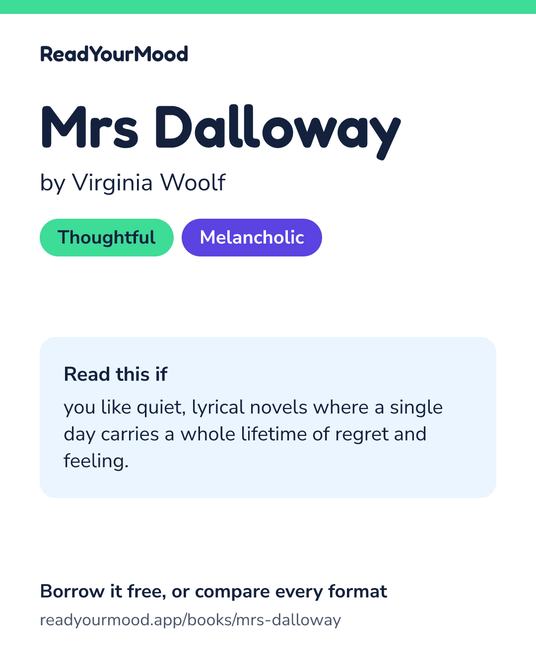 Share card for Mrs Dalloway