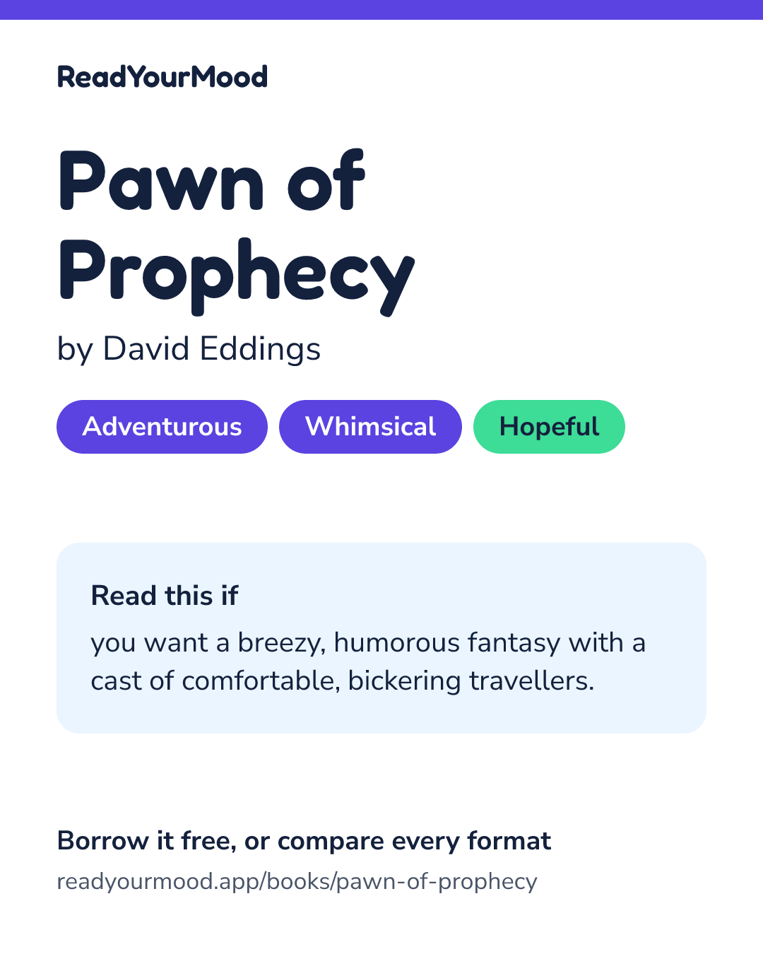 Share card for Pawn of Prophecy