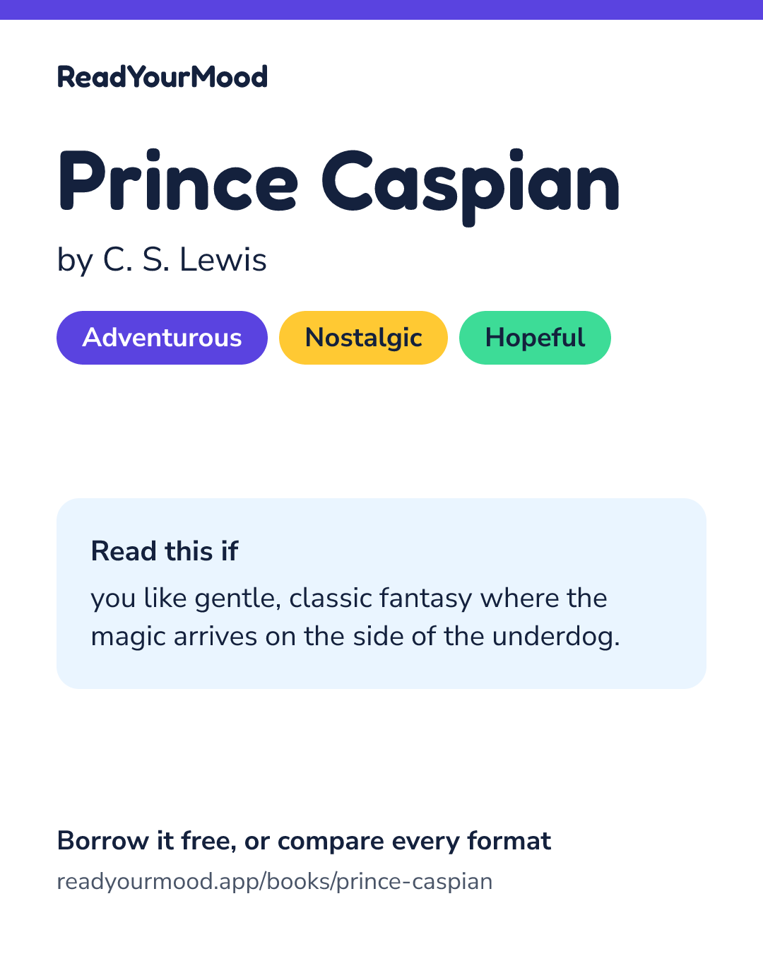 Share card for Prince Caspian