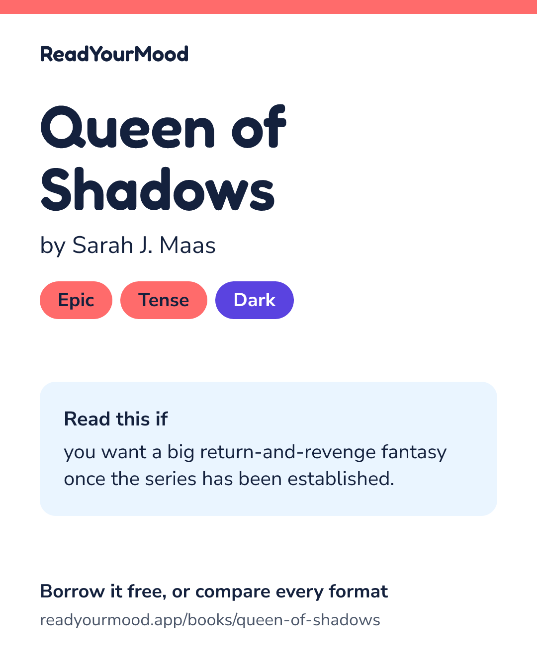 Share card for Queen of Shadows