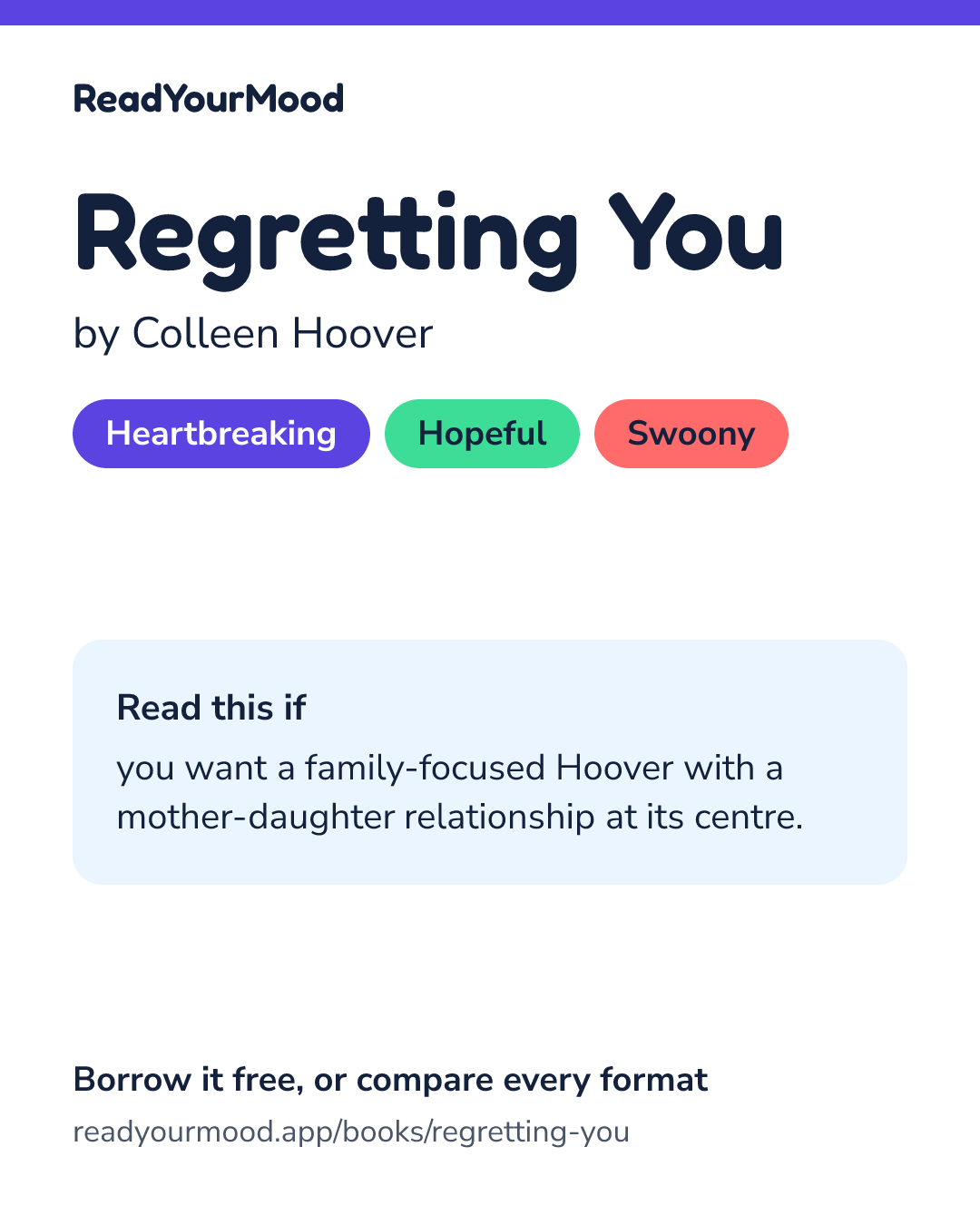 Share card for Regretting You