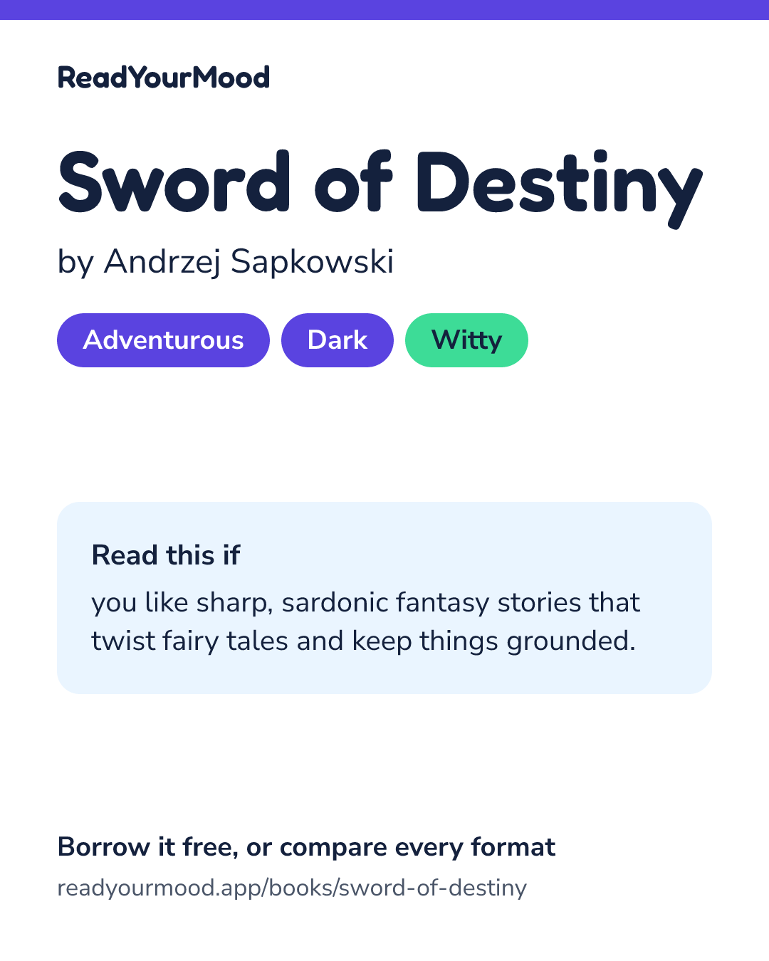 Share card for Sword of Destiny