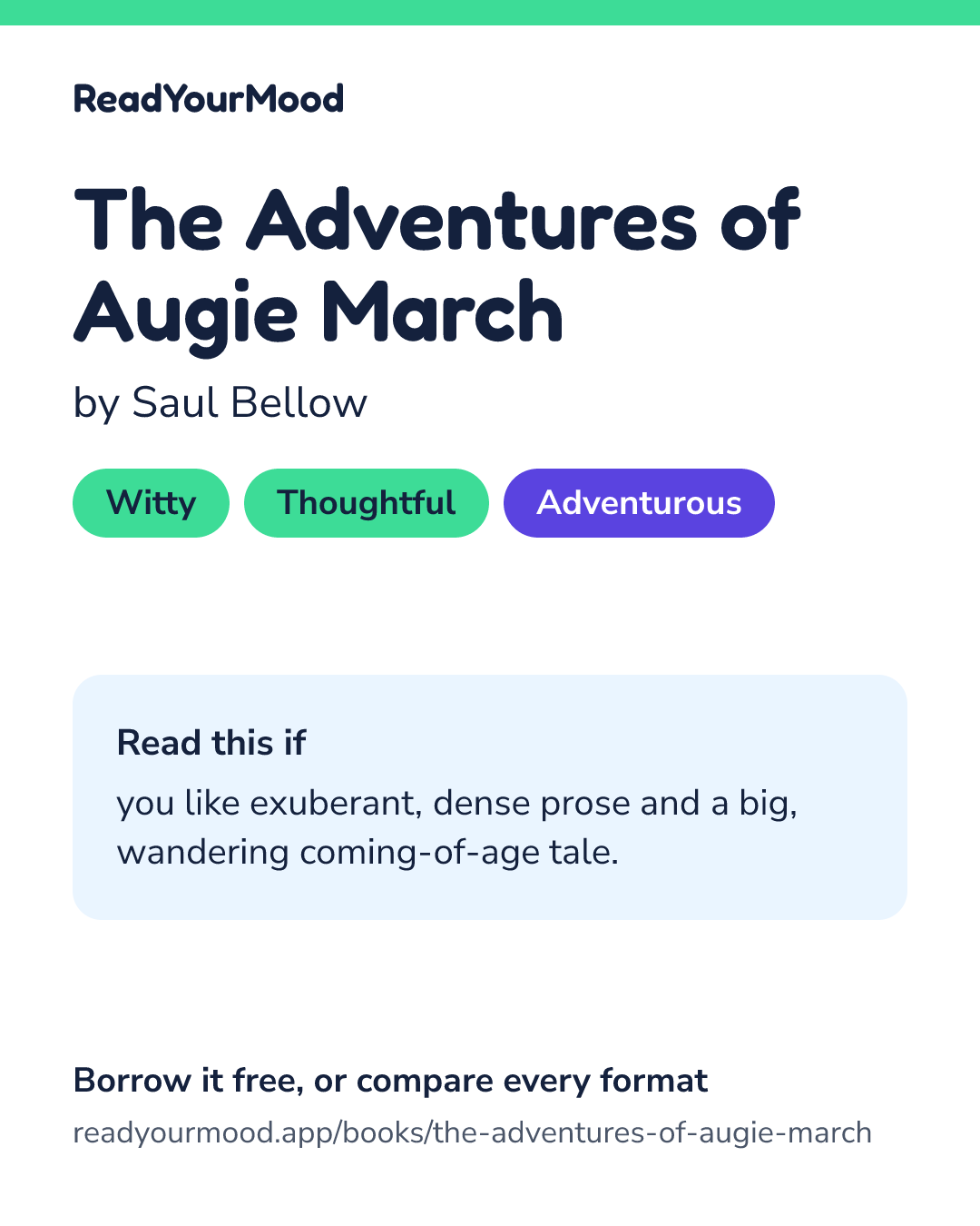 Share card for The Adventures of Augie March