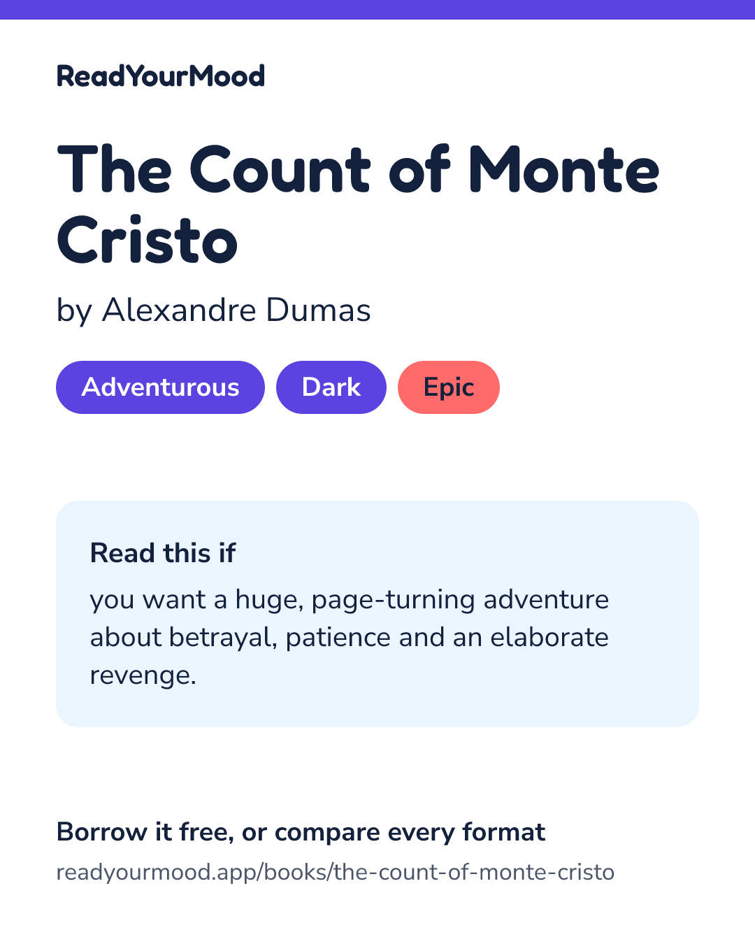 Share card for The Count of Monte Cristo