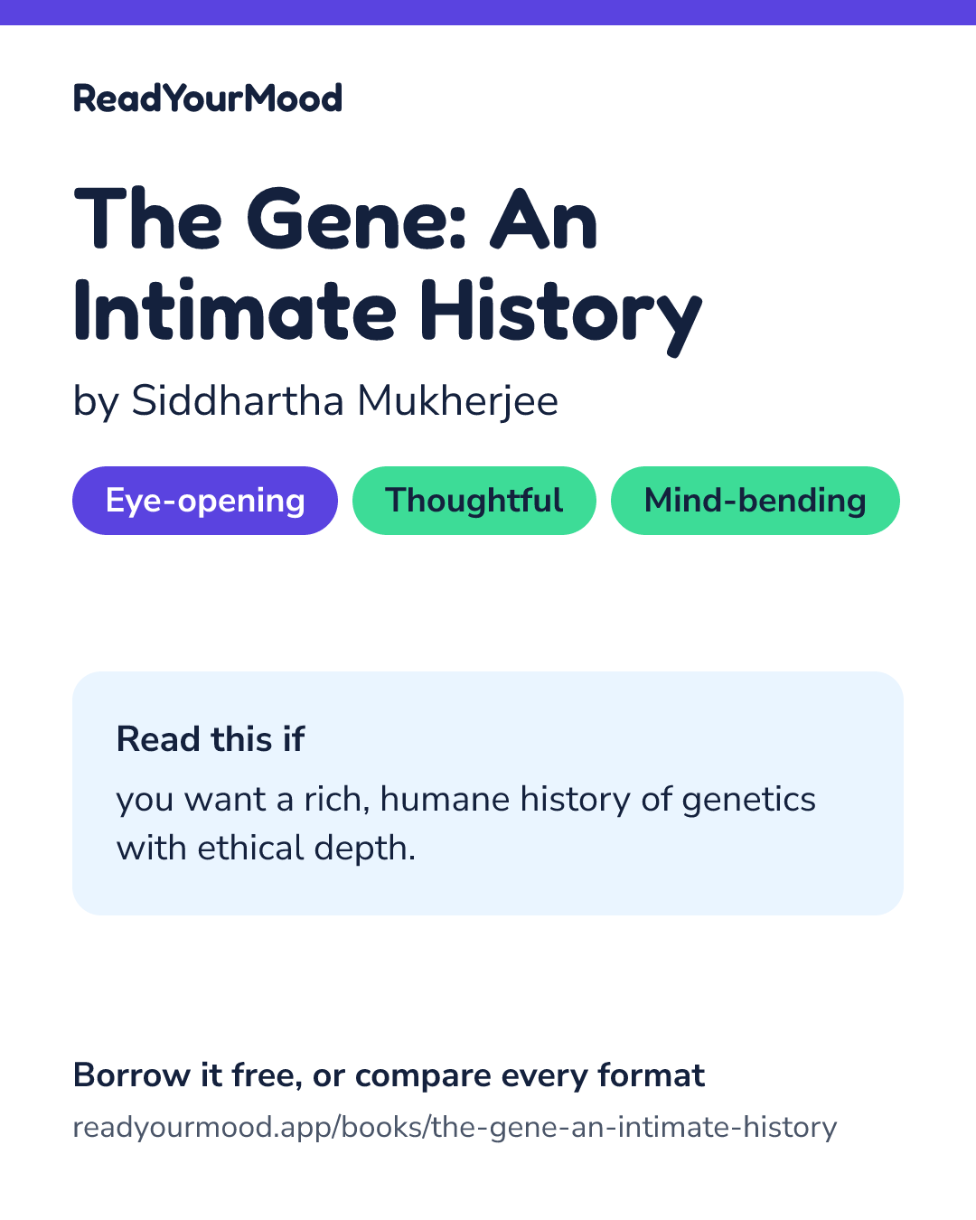 Share card for The Gene: An Intimate History