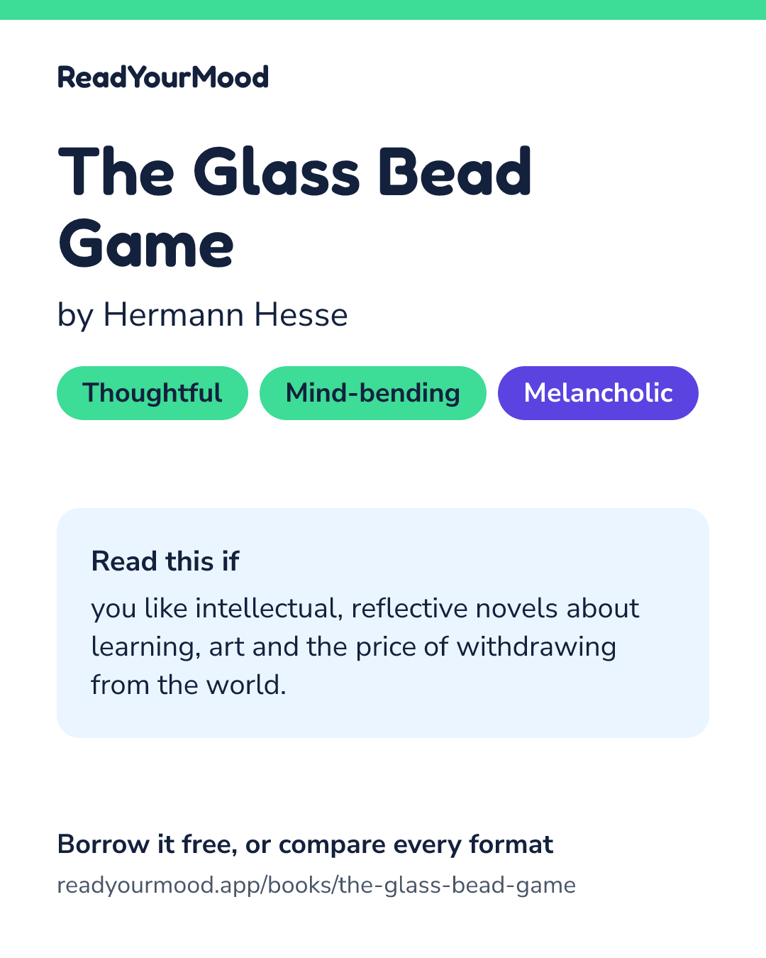 Share card for The Glass Bead Game
