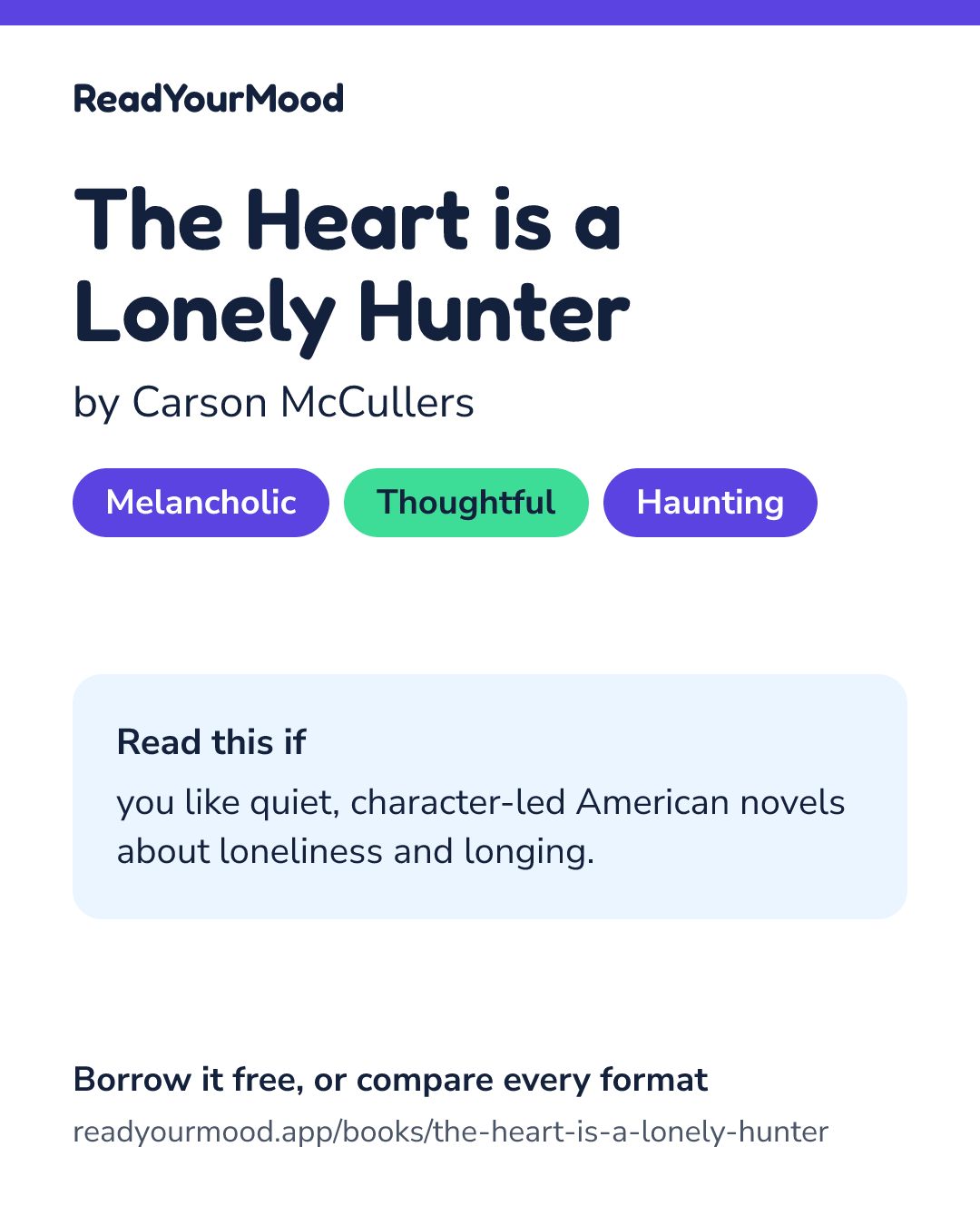 Share card for The Heart is a Lonely Hunter