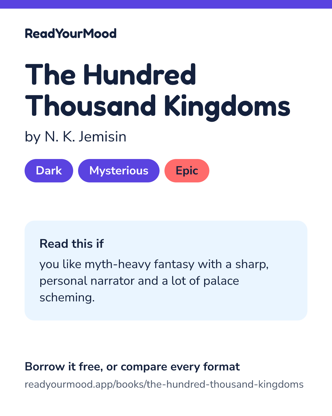 Share card for The Hundred Thousand Kingdoms