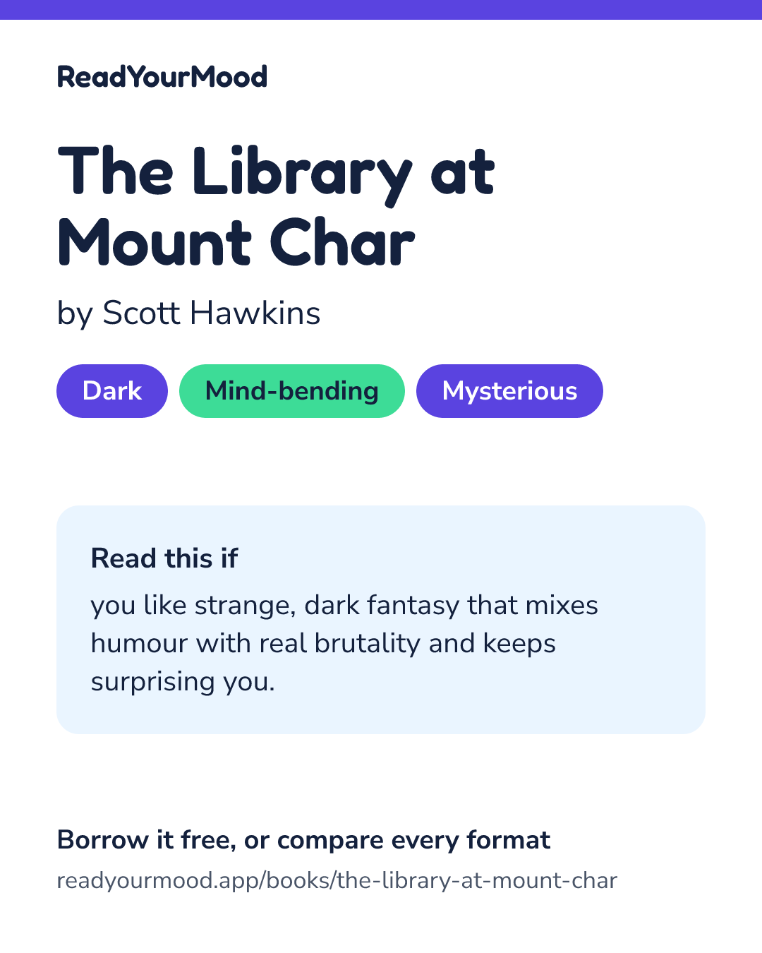 Share card for The Library at Mount Char