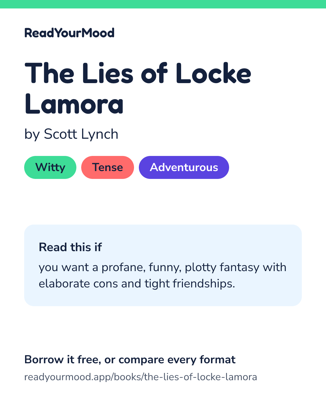 Share card for The Lies of Locke Lamora
