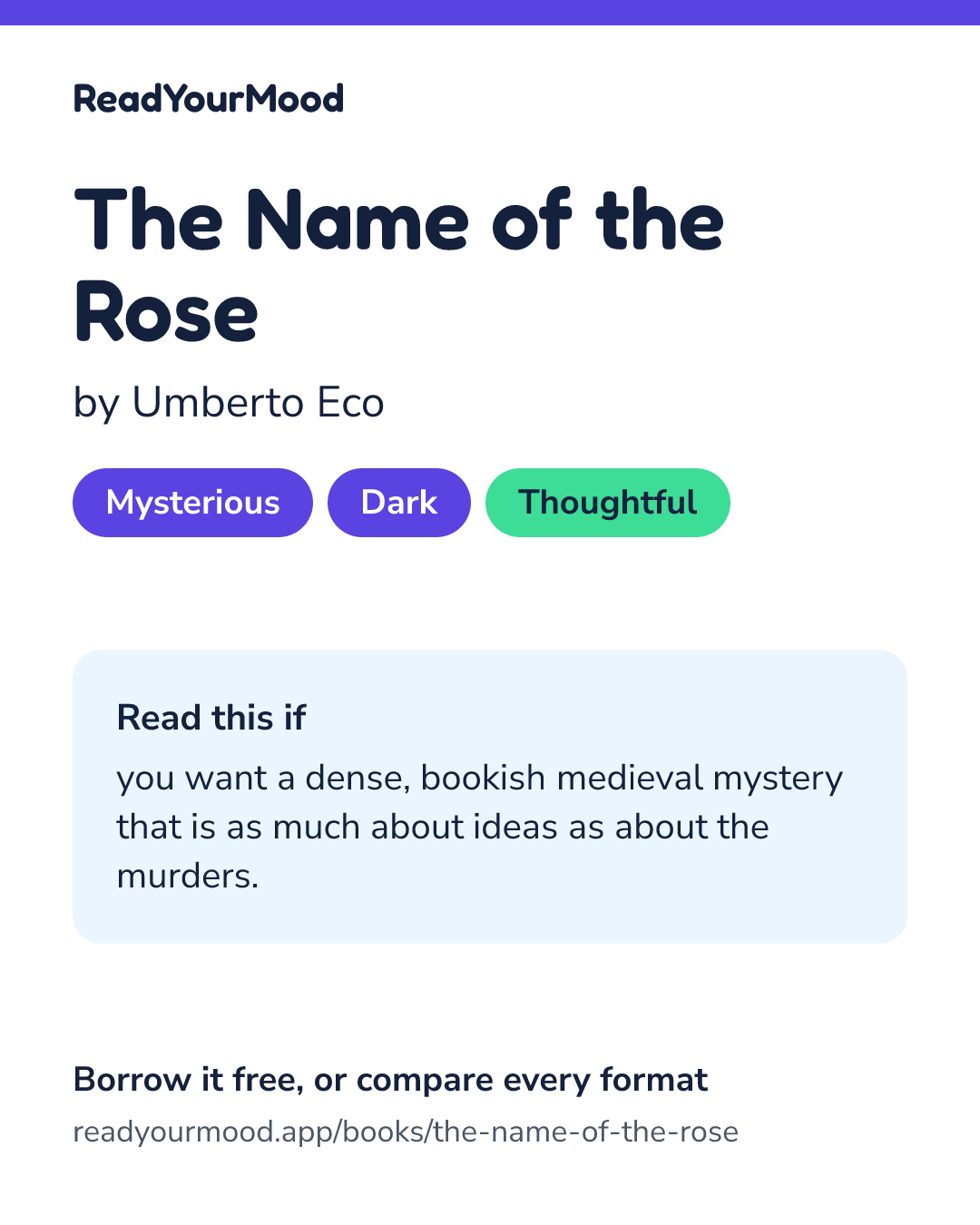 Share card for The Name of the Rose