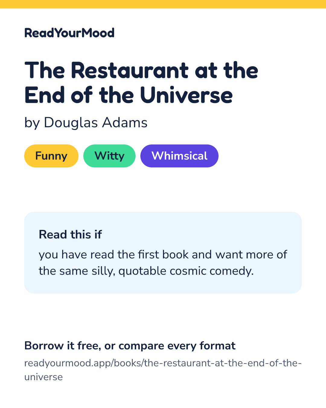 Share card for The Restaurant at the End of the Universe