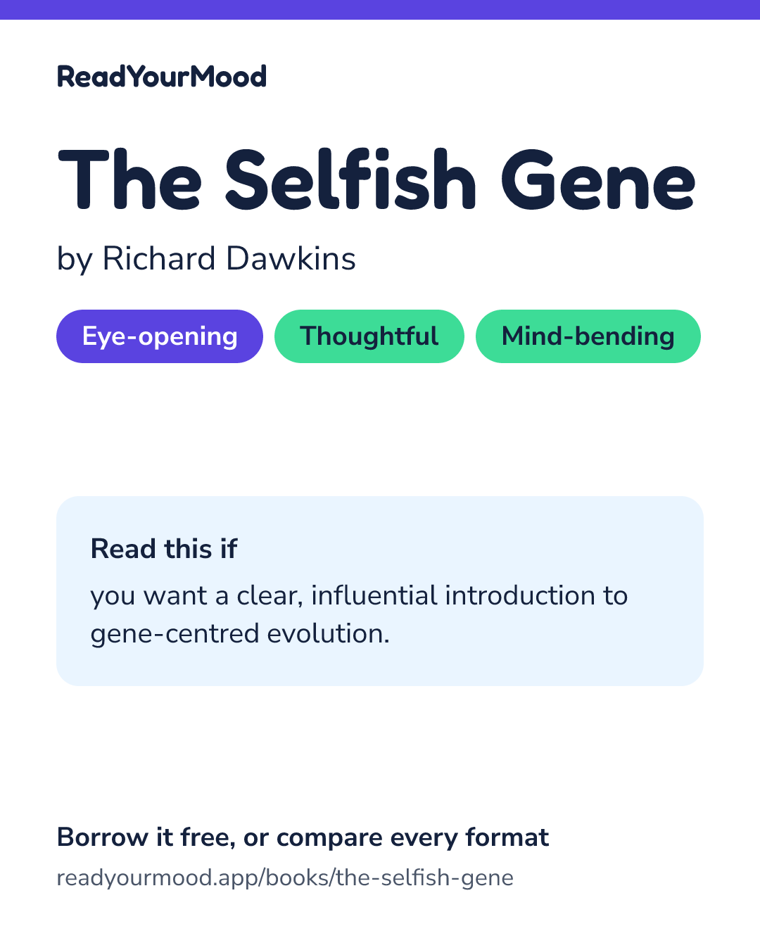 Share card for The Selfish Gene