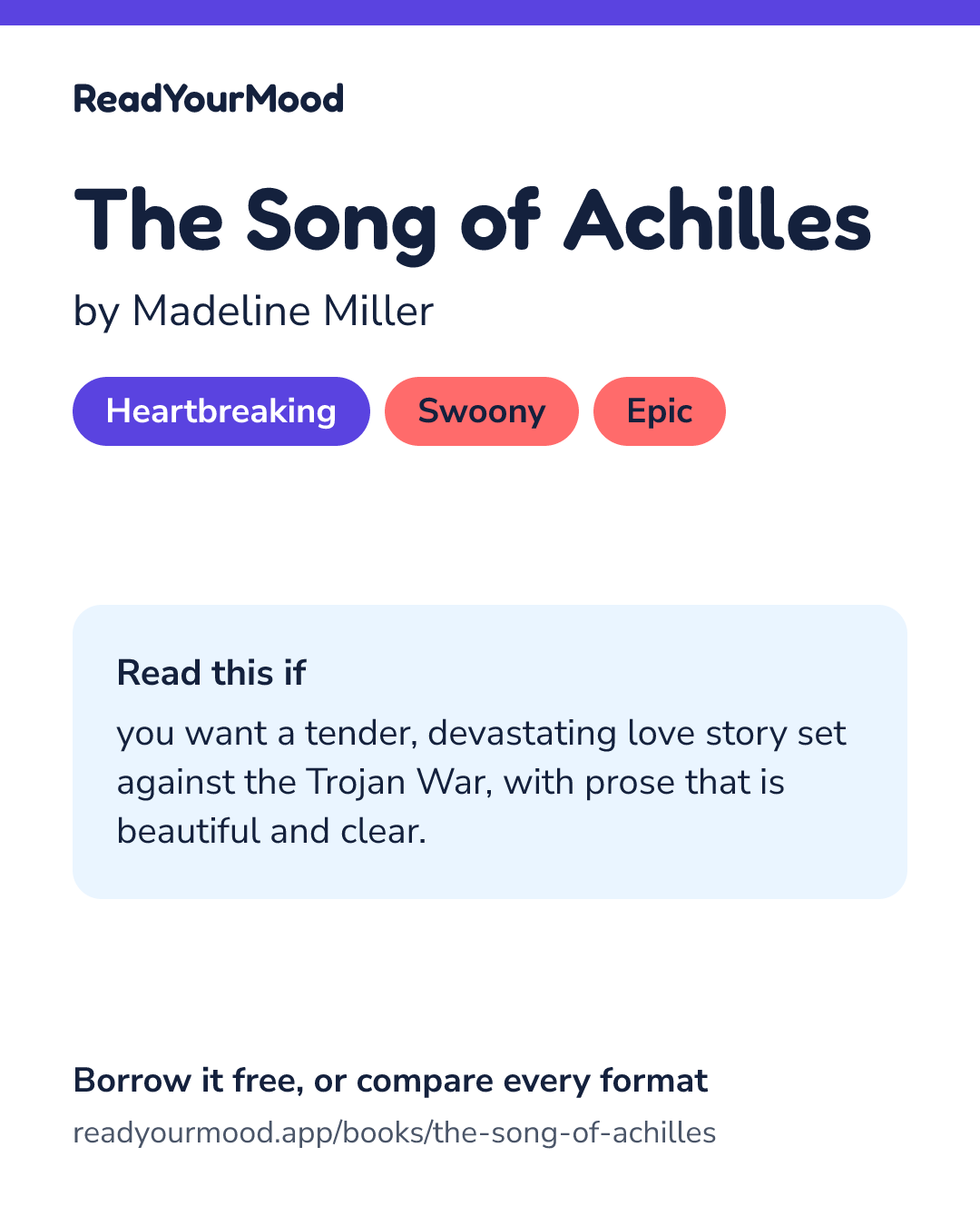 Share card for The Song of Achilles