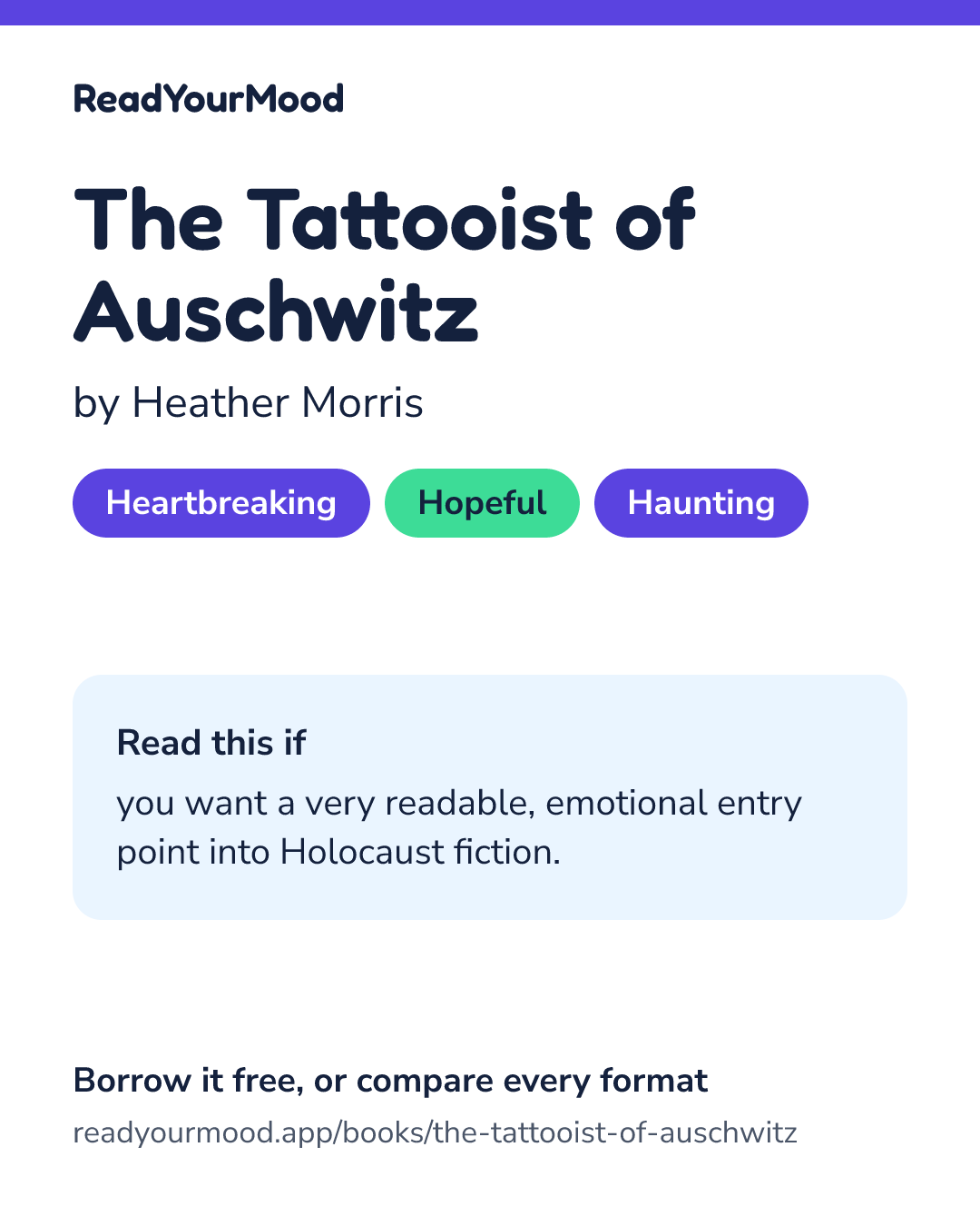 Share card for The Tattooist of Auschwitz