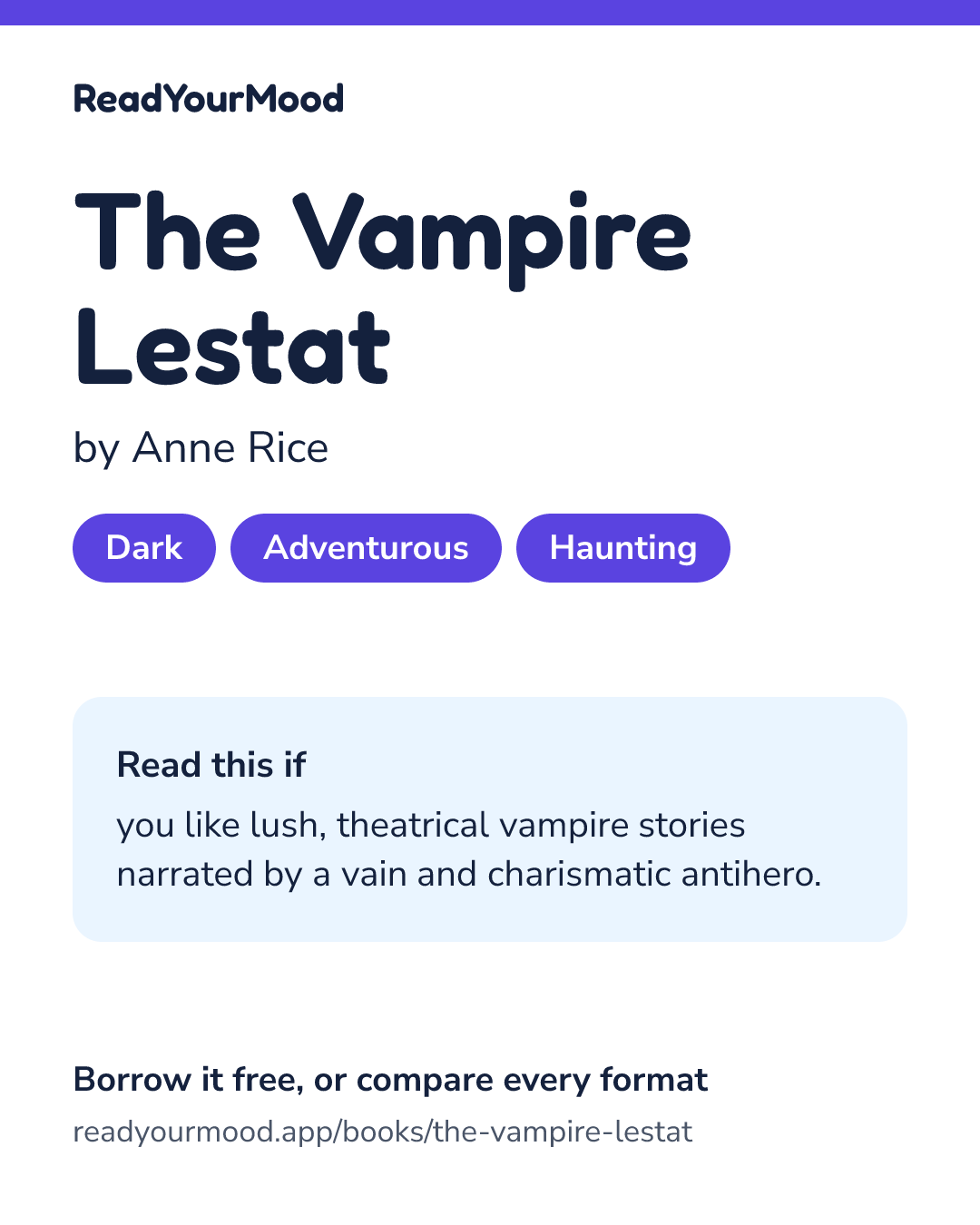 Share card for The Vampire Lestat