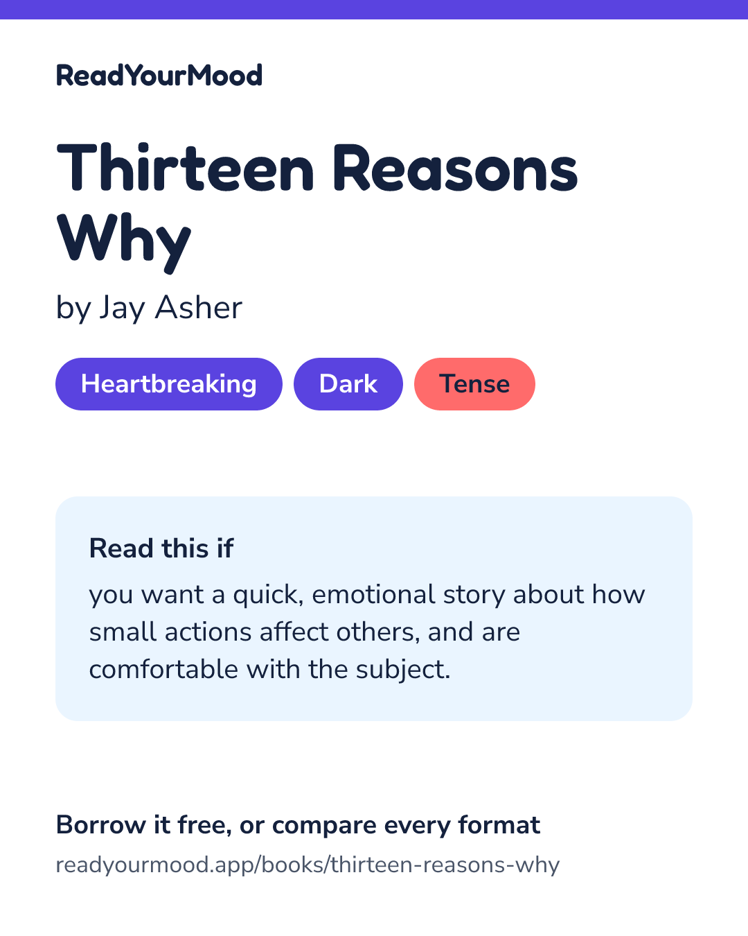 Share card for Thirteen Reasons Why