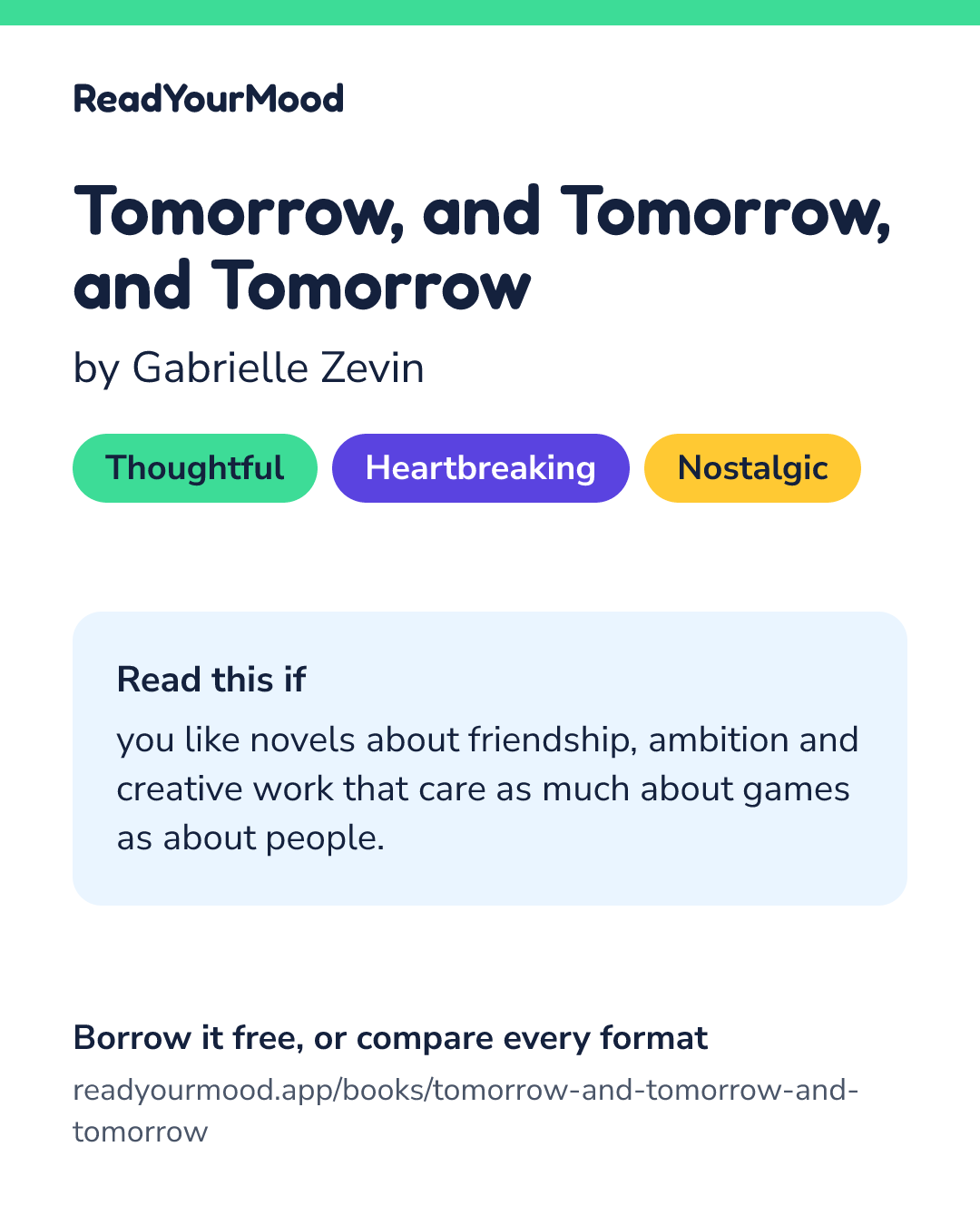 Share card for Tomorrow, and Tomorrow, and Tomorrow