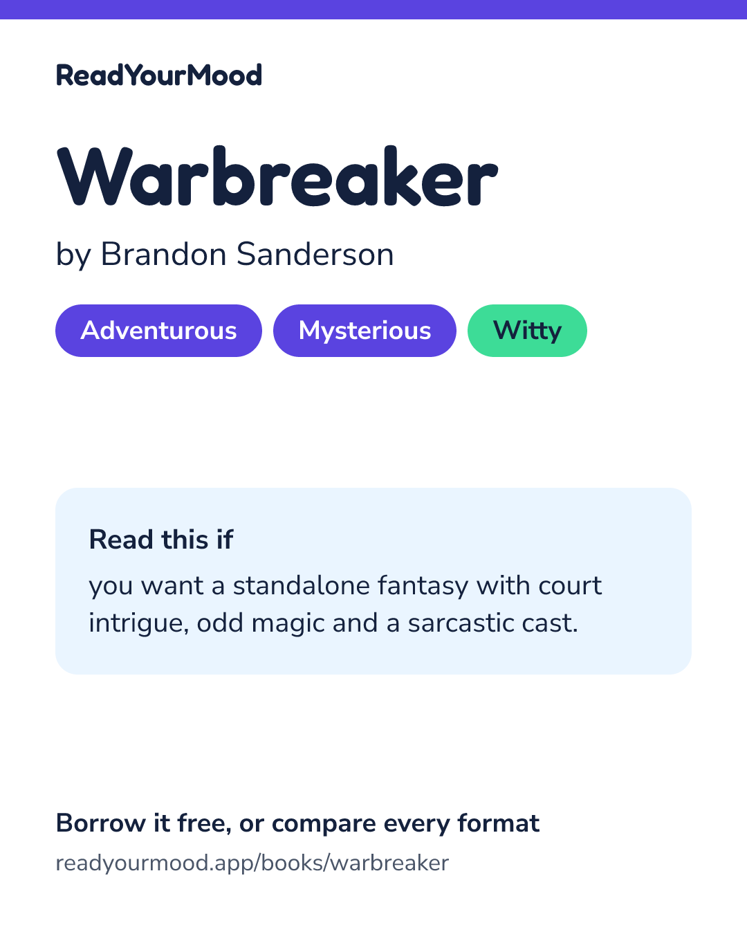 Share card for Warbreaker