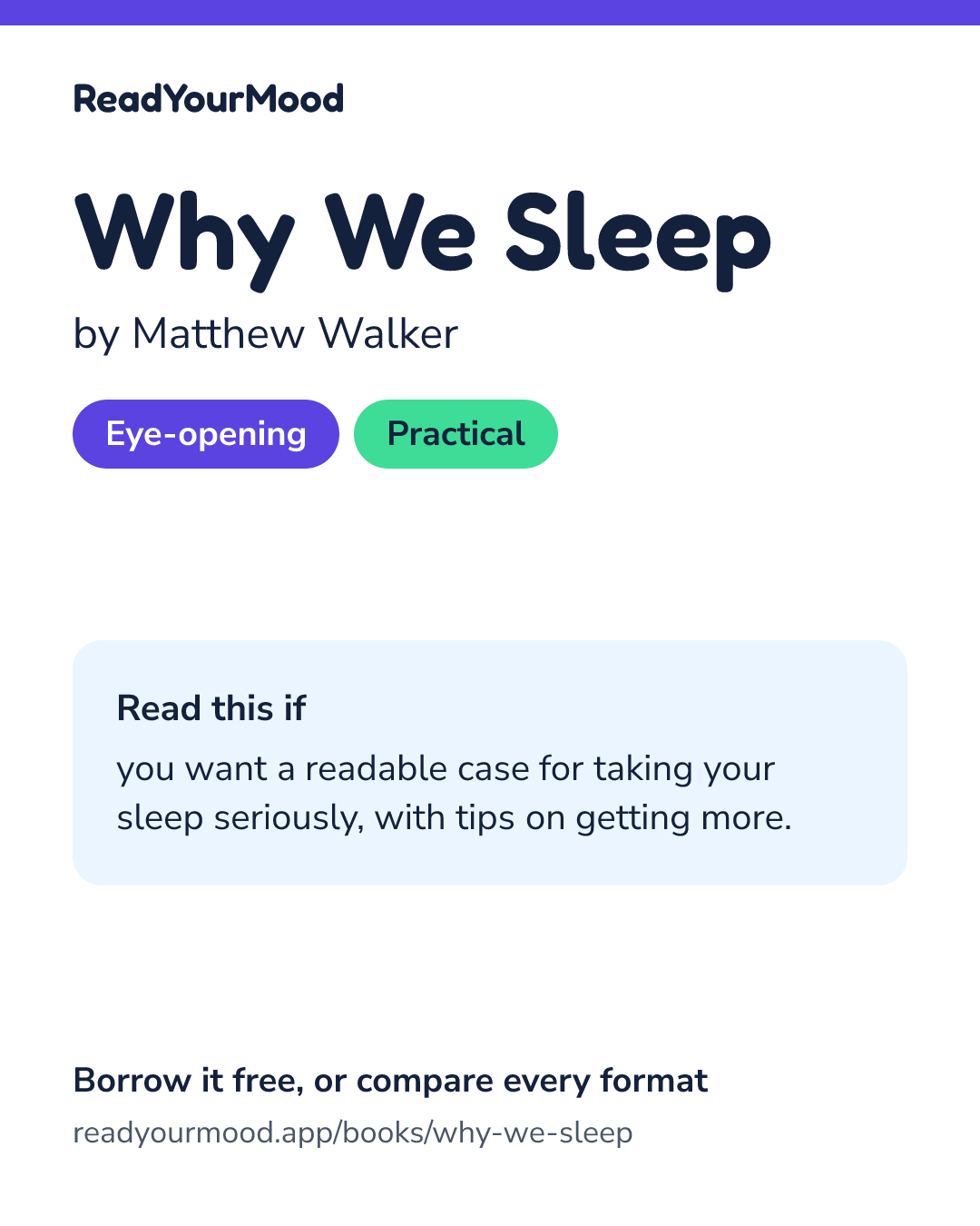 Share card for Why We Sleep